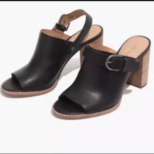 Madewell The Riley Slingback Mule Black Sz 10